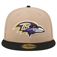 Men's New Era Tan Baltimore Ravens  Logo Main 59FIFTY Fitted Hat