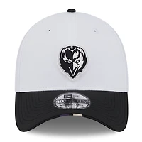 Casquette New Era 39THIRTY Flex blanche/noire pour homme