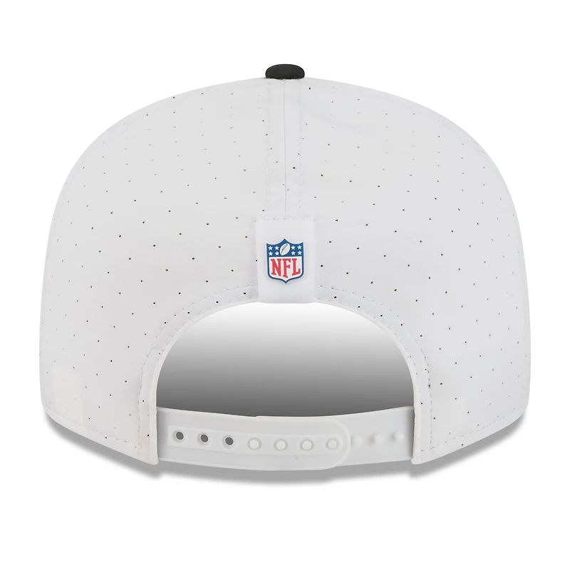 Men's New Era White/Black Baltimore Ravens 2025 NFL Training Camp Split Panel 9FIFTY Snapback Hat