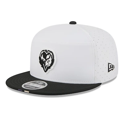 Men's New Era  White/Black Baltimore Ravens 2025 NFL Training Camp Split Panel 9FIFTY Snapback Hat