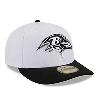 Men's New Era  White/Black Baltimore Ravens 2026 NFL Draft Pre-Curved 59FIFTY Fitted Hat