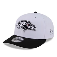 Men's New Era White/Black Baltimore Ravens 2026 NFL Draft Pre-Curved 9FIFTY Snapback Hat