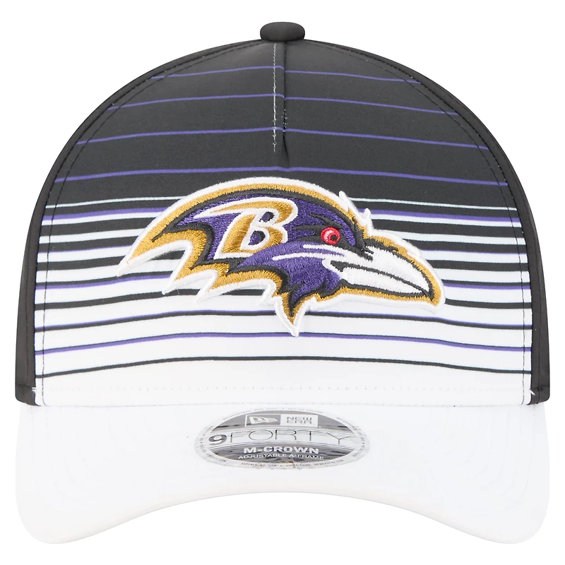Men's New Era  White/Black Baltimore Ravens Adventure Gradient 9FORTY M-Crown A-Frame Adjustable Hat