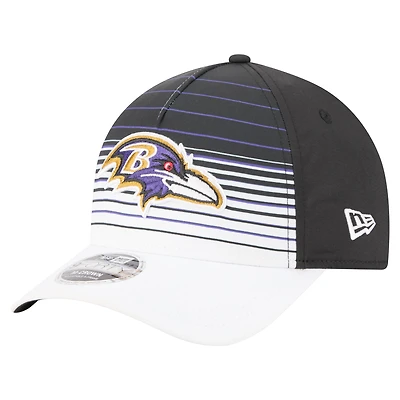 Men's New Era White/Black Baltimore Ravens Adventure Gradient 9FORTY M-Crown A-Frame Adjustable Hat