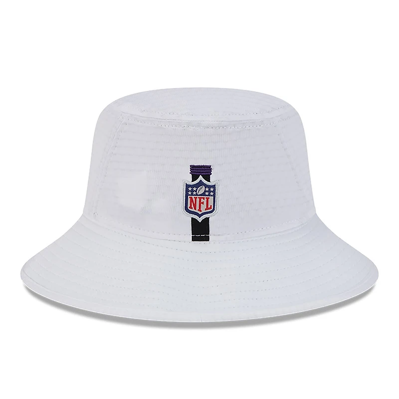 Men's New Era White Baltimore Ravens 2024 NFL Training Camp Stretch Bucket Hat
