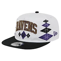 Men's New Era  White Baltimore Ravens Argyle 19TWENTY Adjustable Hat
