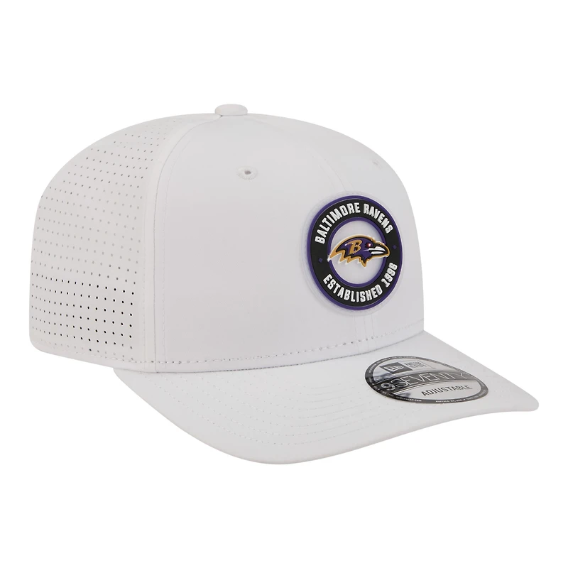 Men's New Era White Baltimore Ravens COOLERA 9SEVENTY Adjustable Hat