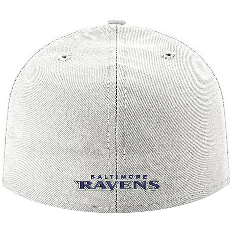 Men's New Era White Baltimore Ravens Omaha Lettermark 59FIFTY Fitted Hat