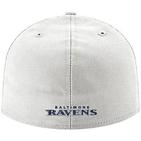 Men's New Era White Baltimore Ravens Omaha Lettermark 59FIFTY Fitted Hat