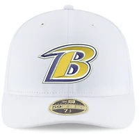Men's New Era White Baltimore Ravens Omaha Low Profile 59FIFTY Fitted Hat