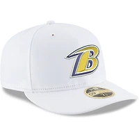 Men's New Era White Baltimore Ravens Omaha Low Profile 59FIFTY Fitted Hat