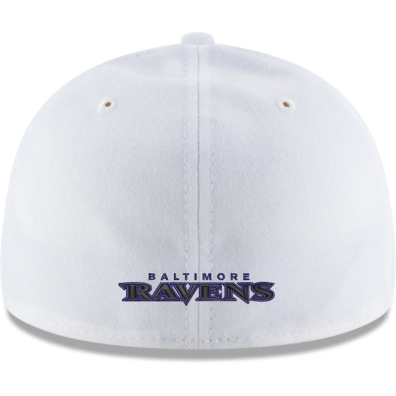 Men's New Era White Baltimore Ravens Omaha Low Profile 59FIFTY Fitted Hat