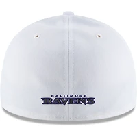 Men's New Era White Baltimore Ravens Omaha Low Profile 59FIFTY Fitted Hat