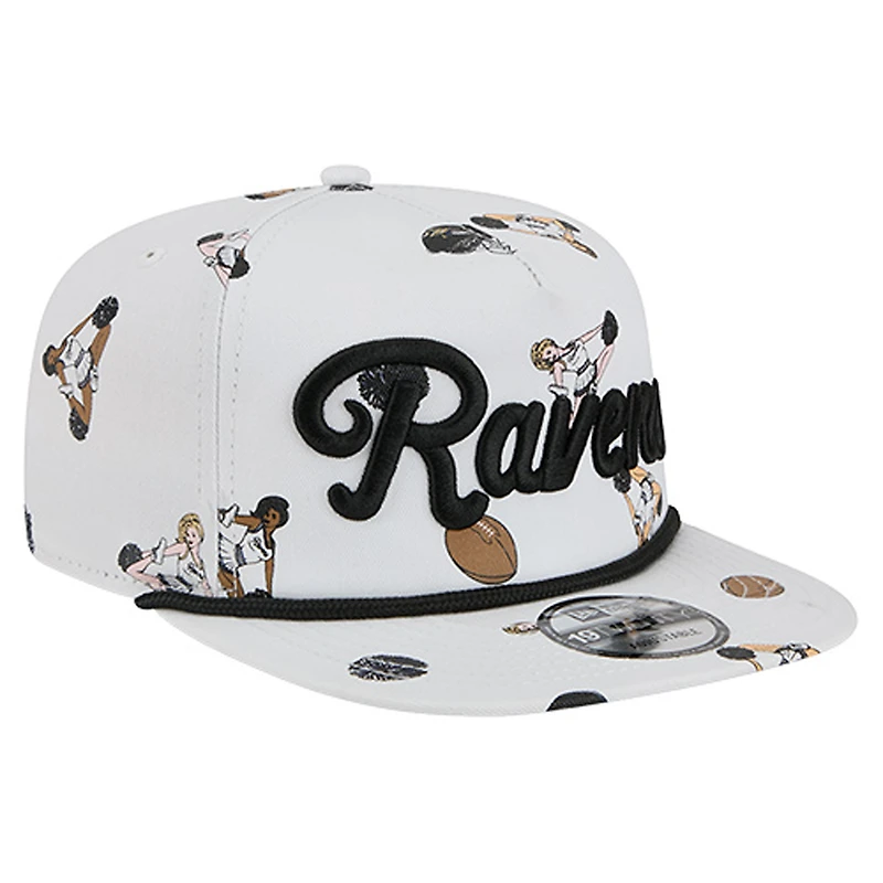 Men's New Era  White Baltimore Ravens Team Cheer 19TWENTY Snapback Hat