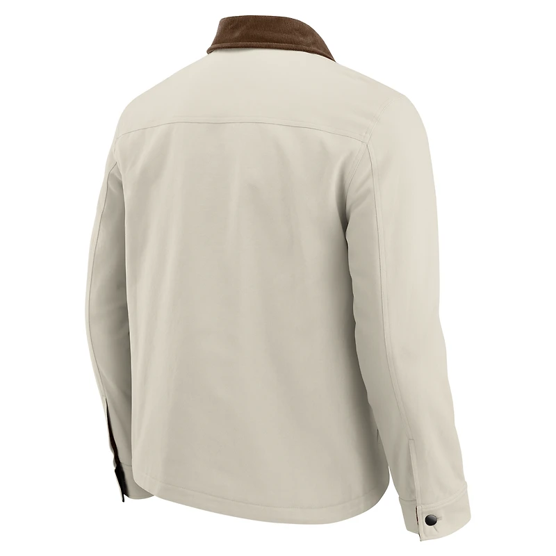 Men's NFL x Darius Rucker Collection by Fanatics Tan Baltimore Ravens Midweight Canvas Full-Button Jacket