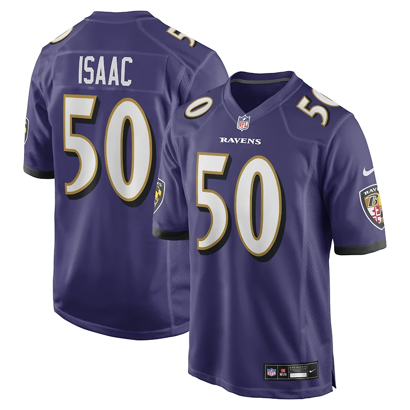 Men's Nike Adisa Isaac  Purple Baltimore Ravens Team Game Jersey