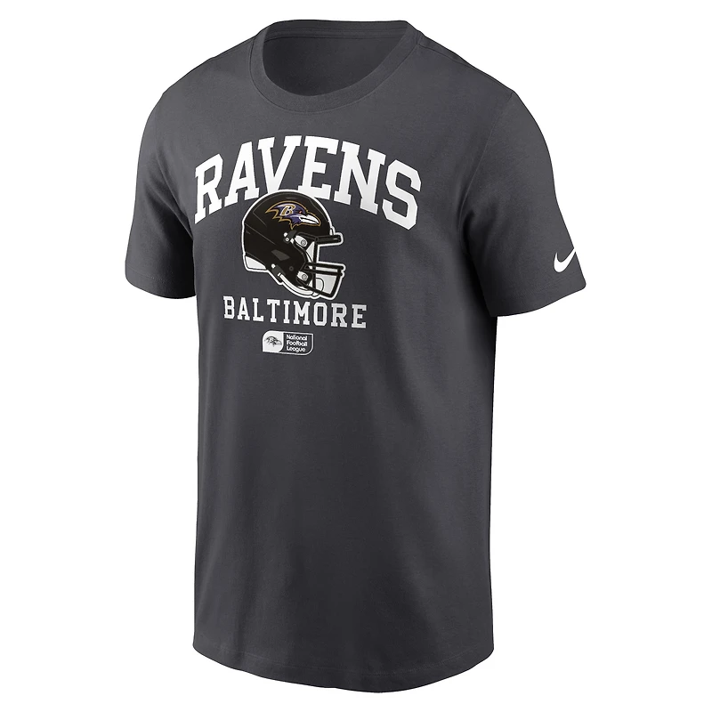 Men's Nike Anthracite Baltimore Ravens Helmet Essential T-Shirt