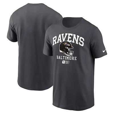 Men's Nike Anthracite Baltimore Ravens Helmet Essential T-Shirt