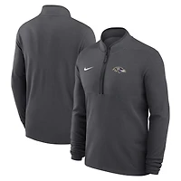Pull Nike anthracite Baltimore Ravens léger Victory Dri-FIT à demi-zip pour homme