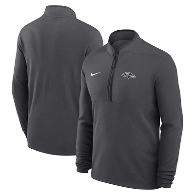 Pull Nike anthracite Baltimore Ravens léger Victory Dri-FIT à demi-zip pour homme