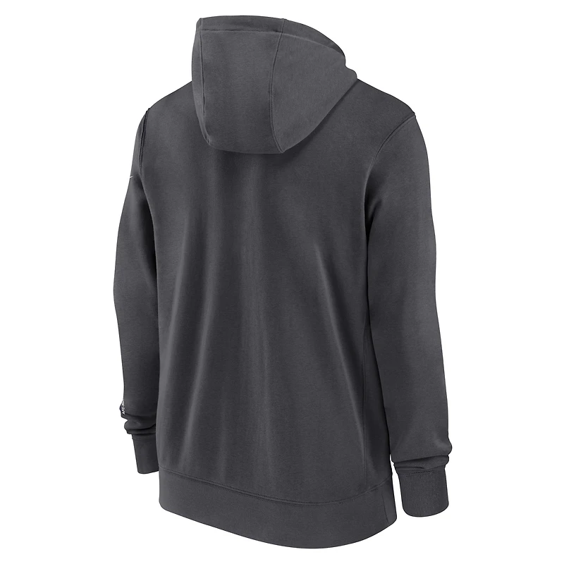 Men's Nike Anthracite Baltimore Ravens Primetime Club Full-Zip Hoodie