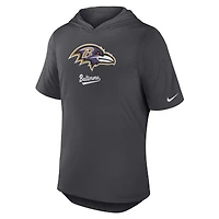 Men's Nike Anthracite Baltimore Ravens Tri-Blend Performance Hoodie T-Shirt