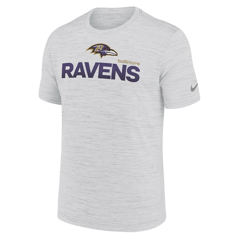 Men's Nike Ash Baltimore Ravens Blitz Velocity Modern Performance T-Shirt