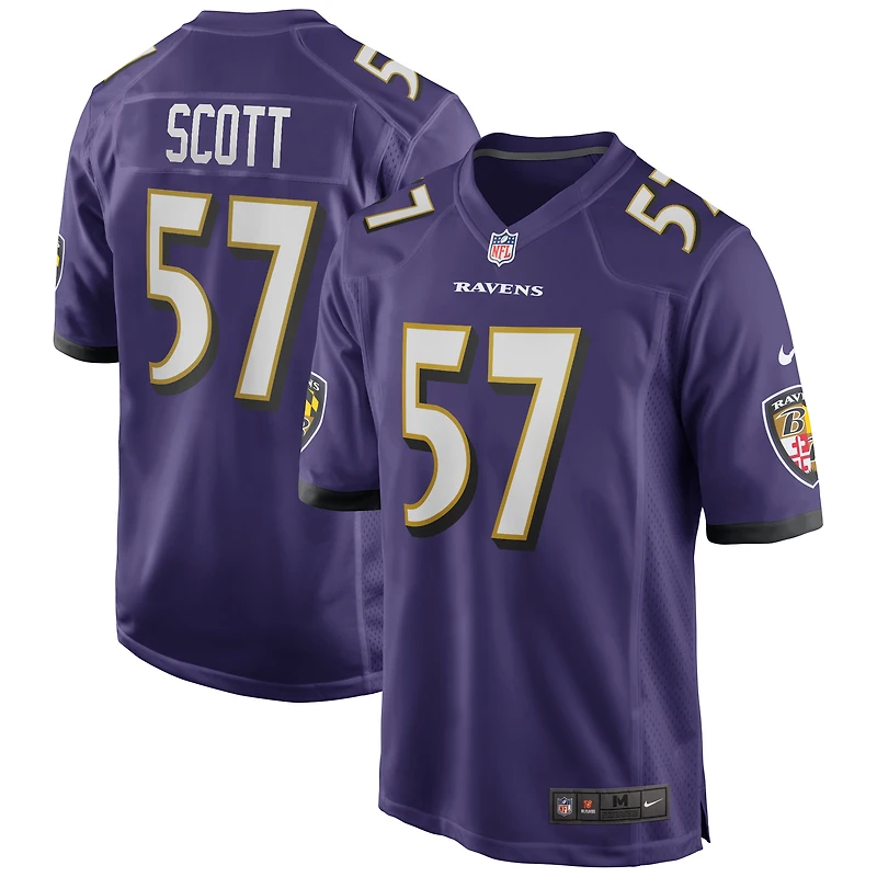Maillot de joueur retraité Nike Bart Scott violet Baltimore Ravens Game pour homme