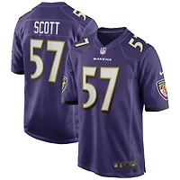 Maillot de joueur retraité Nike Bart Scott violet Baltimore Ravens Game pour homme