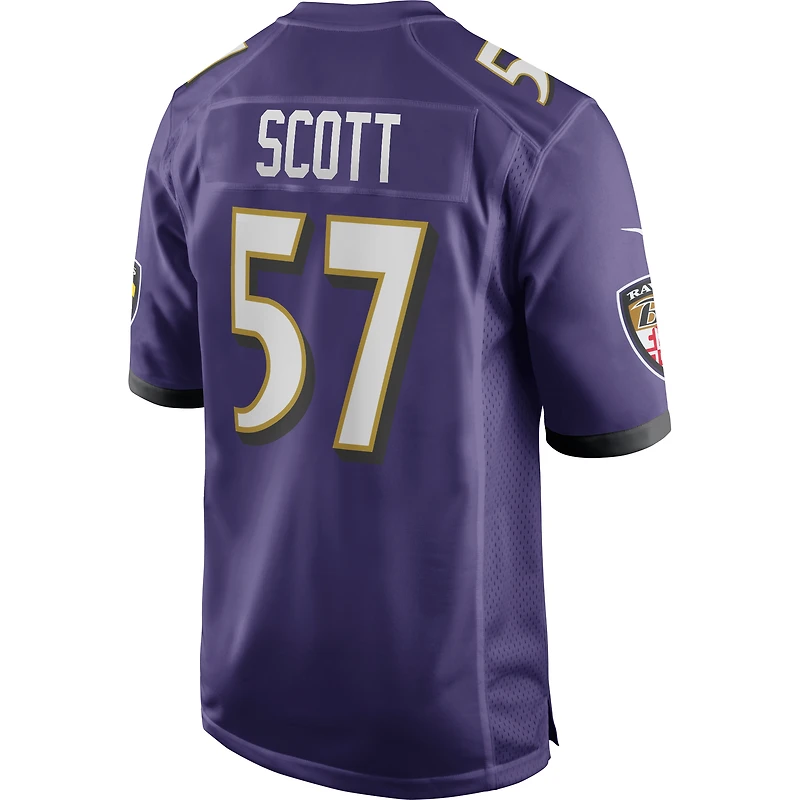Maillot de joueur retraité Nike Bart Scott violet Baltimore Ravens Game pour homme