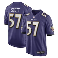 Men's Nike Bart Scott Purple Baltimore Ravens Game Retired Player Jersey