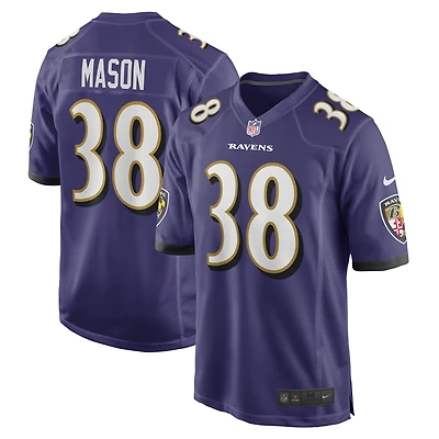 Men's Nike Ben Mason Purple Baltimore Ravens Game Jersey