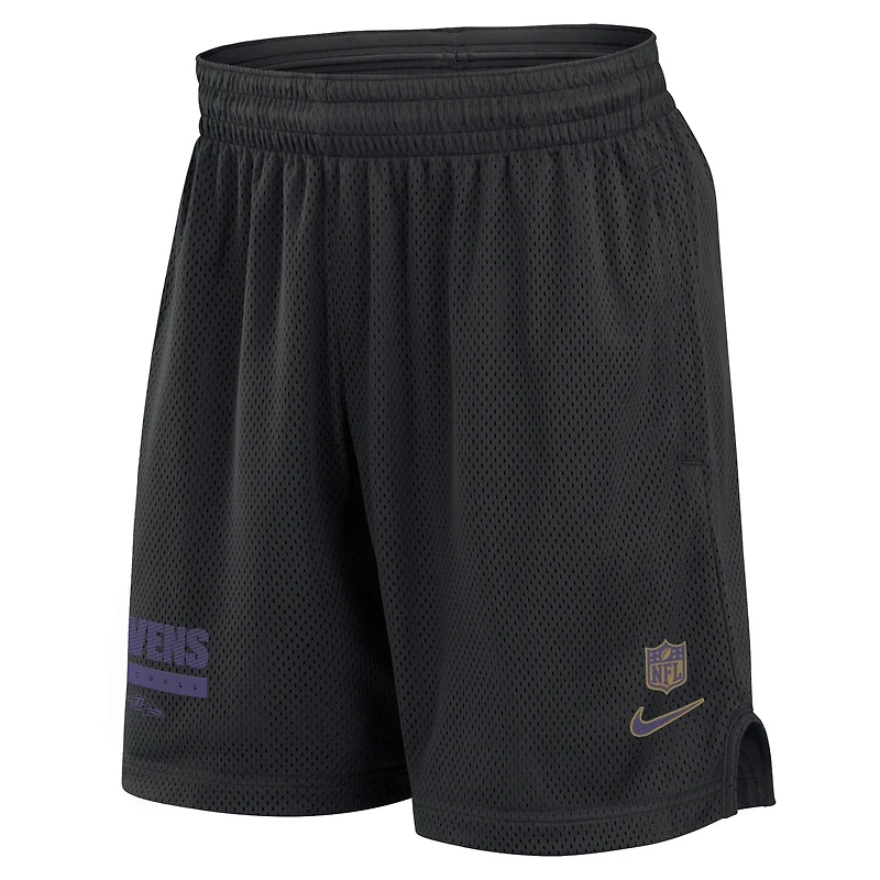 Men's Nike Black Baltimore Ravens 2024 Sideline Performance Mesh Shorts