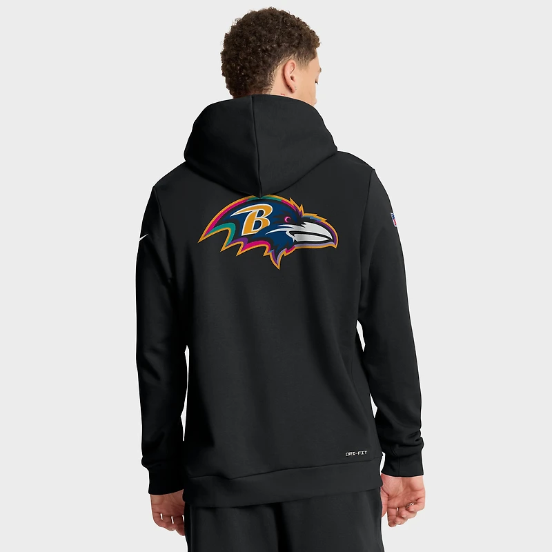 Sweat à capuche Nike noir pour homme Baltimore Ravens NFL Crucial Catch 2025 Sideline Dri-FIT