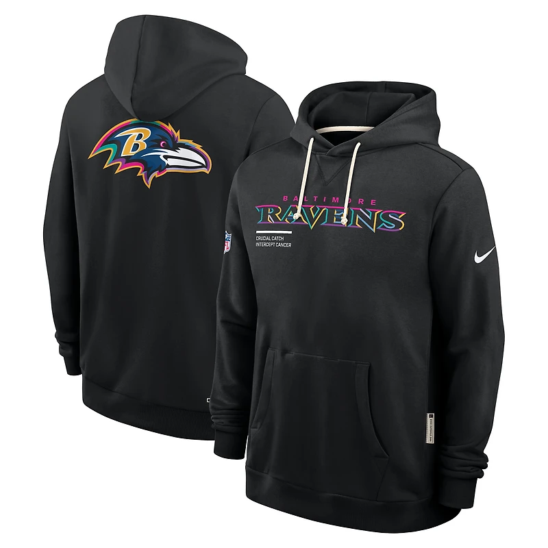 Sweat à capuche Nike noir pour homme Baltimore Ravens NFL Crucial Catch 2025 Sideline Dri-FIT