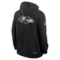 Sweat à capuche Nike noir pour homme Baltimore Ravens NFL Crucial Catch 2025 Sideline Dri-FIT