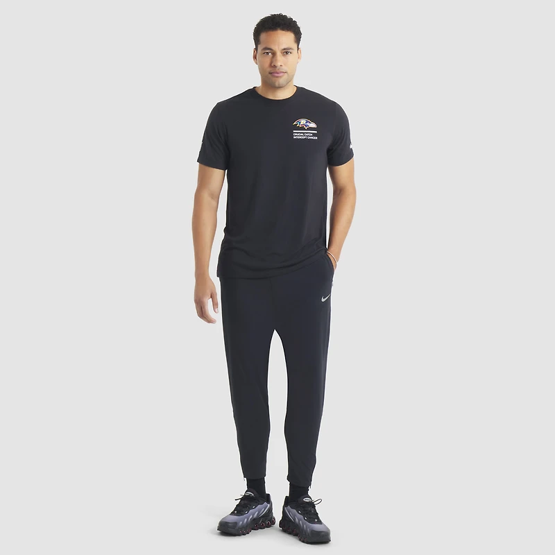 Men's Nike Black Baltimore Ravens 2025 NFL Crucial Catch Tri-Blend Dri-FIT T-Shirt