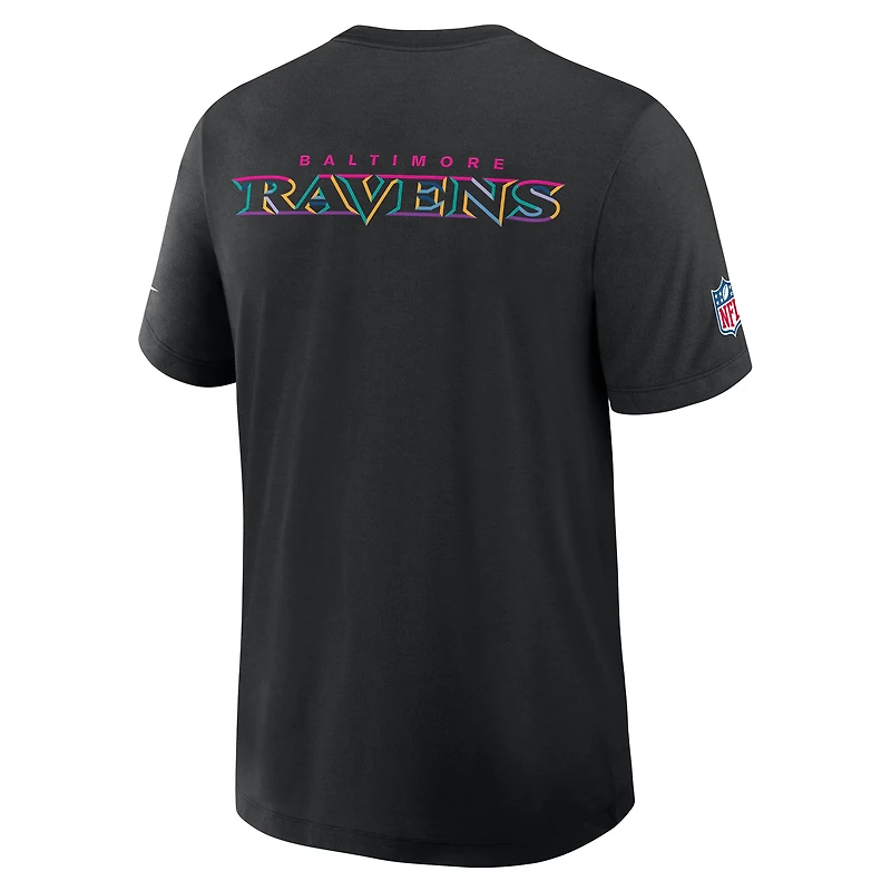 Men's Nike Black Baltimore Ravens 2025 NFL Crucial Catch Tri-Blend Dri-FIT T-Shirt