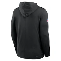 Men's Nike Black Baltimore Ravens 2025 Sideline Pure Fury Dri-FIT Long Sleeve Hoodie T-Shirt