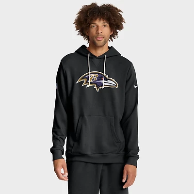 Sweat à capuche Nike noir Baltimore Ravens 2025 Sideline Standard Issue Club Dri-FIT pour homme