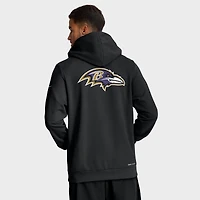 Sweat à capuche Nike noir Baltimore Ravens 2025 Sideline Utility Player Dri-FIT pour homme avec fermeture éclair intégrale