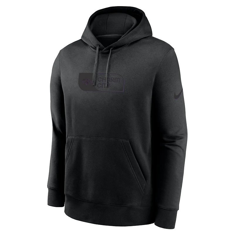 Men's Nike Black Baltimore Ravens Edge Pack French Terry Club Pullover Hoodie