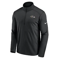 Pull-over Nike Pacer Dri-FIT noir pour homme, modèle Baltimore Ravens, à demi-zip