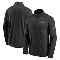 Pull-over Nike Pacer Dri-FIT noir pour homme, modèle Baltimore Ravens, à demi-zip