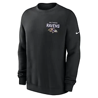 Men's Nike Black Baltimore Ravens Primetime Club Fleece Pullover Sweatshirt
