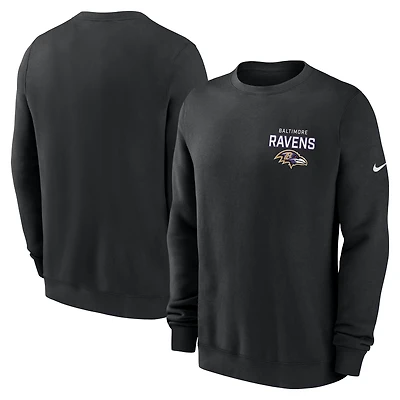 Men's Nike Black Baltimore Ravens Primetime Club Fleece Pullover Sweatshirt