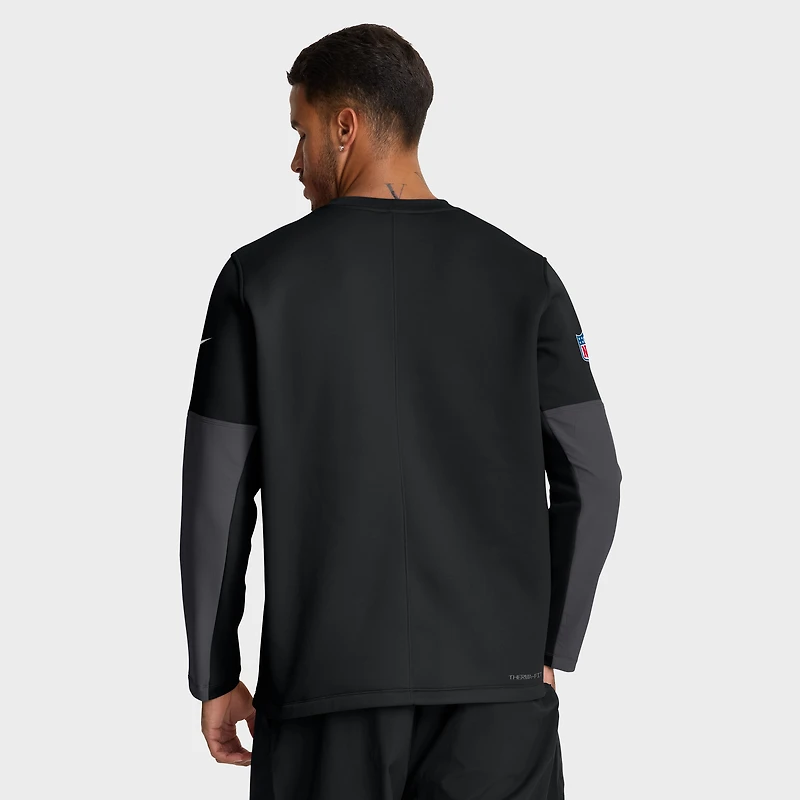 Men's Nike Black Baltimore Ravens Sideline Coach Therma-FIT Long Sleeve T-Shirt