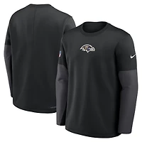 T-shirt Nike Therma-FIT à manches longues pour homme, noir, Baltimore Ravens