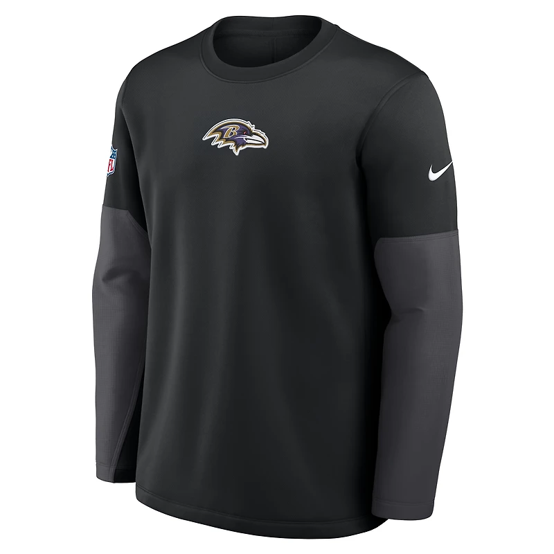 T-shirt Nike Therma-FIT à manches longues pour homme, noir, Baltimore Ravens