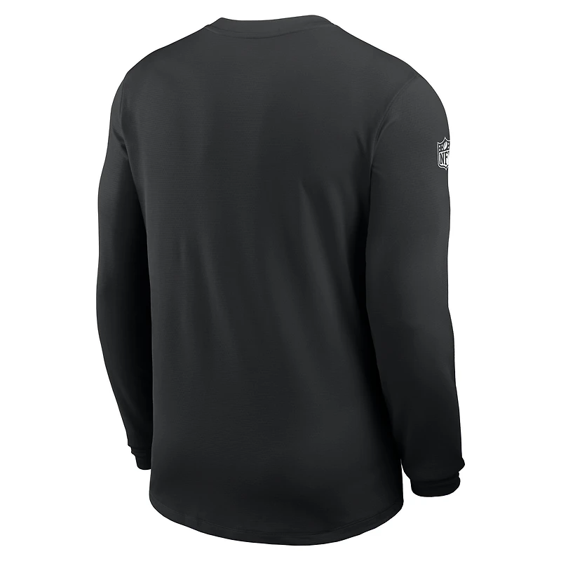 Maillot Nike noir à manches longues Sideline Coach UV Dri-FIT pour homme des Baltimore Ravens